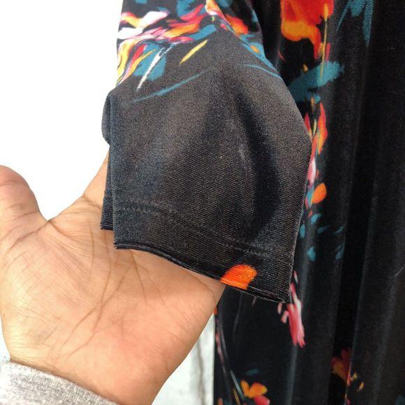 NEW -VELVET WOMEN DRESS Boutique+ Floral Velvet Choker Flare Hem - Picture 8 of 11